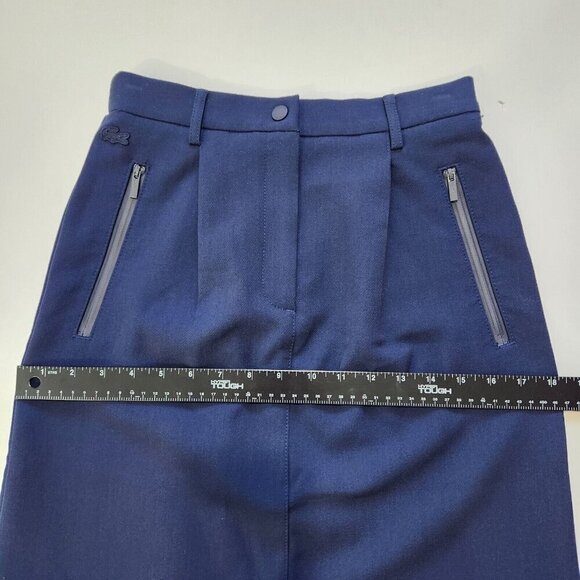 Lacoste Skirt Womens 2 Navy Blue Pleated‎ A-Line Prep School Mini French Style - Picture 8 of 10